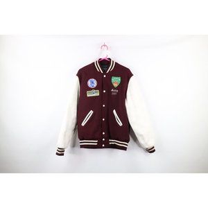 Vintage Y2K Streetwear Medium Wool Leather Marching Band Varsity Jacket USA